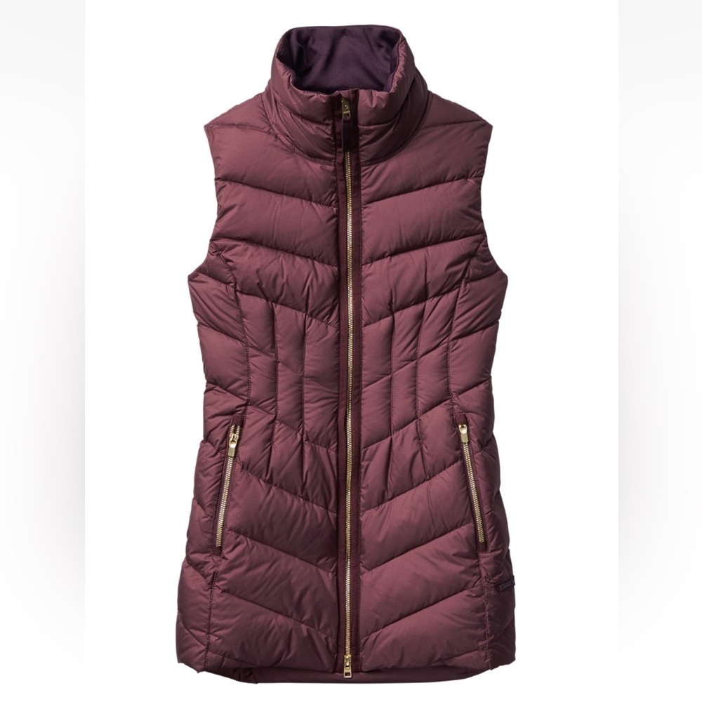 Athleta Responsible Down CYA Zipper Vest Cassis Purple Burgundy Size XL $178 - Picture 2 of 9
